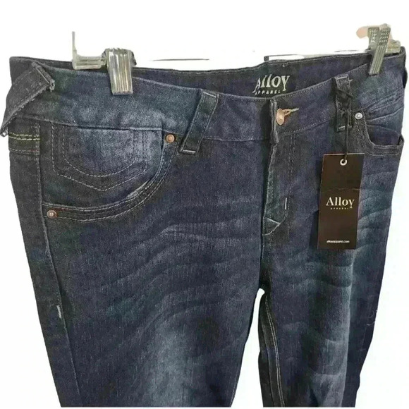 Women's Alloy Apparel Avery Low Rise Boot Cut Tall Five Pocket Style Blue Jeans - Picture 4 of 11